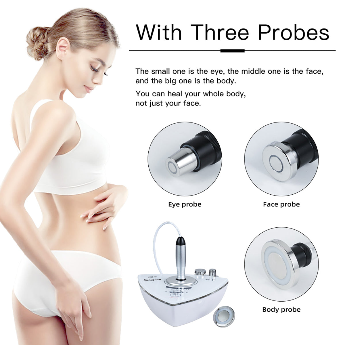 SQ20 Dispositivo RF para rostro y cuerpo con 3 sondas Imagen secundaria del producto