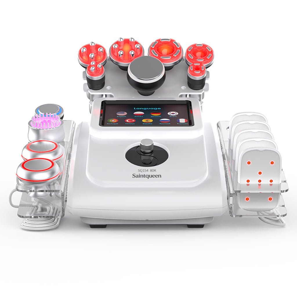SQ154A Max | Equipo de cavitación 80K 11 en 1 con RF multipolar y masaje de vacío