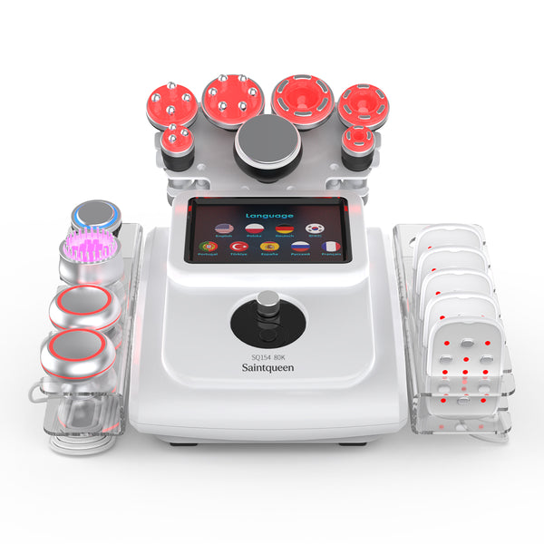 SQ154B Max | Equipo de cavitación 80K 11 en 1 con RF multipolar y masaje de vacío