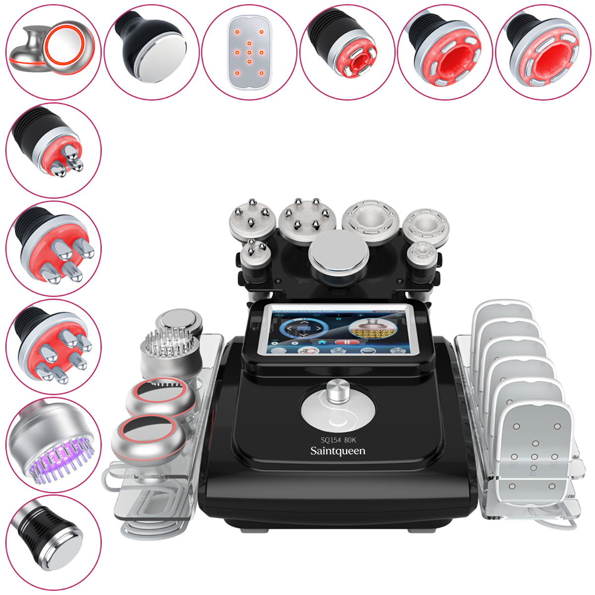 SQ154C Max | Equipo de cavitación 80K 11 en 1 con RF multipolar y masaje de vacío Imagen principal del producto