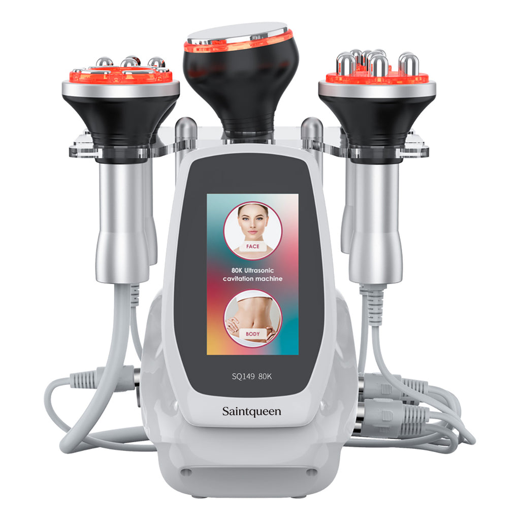 SQ149 Pro | Equipo de cavitación 80K 5 en 1 con RF multipolar y masaje de vacío