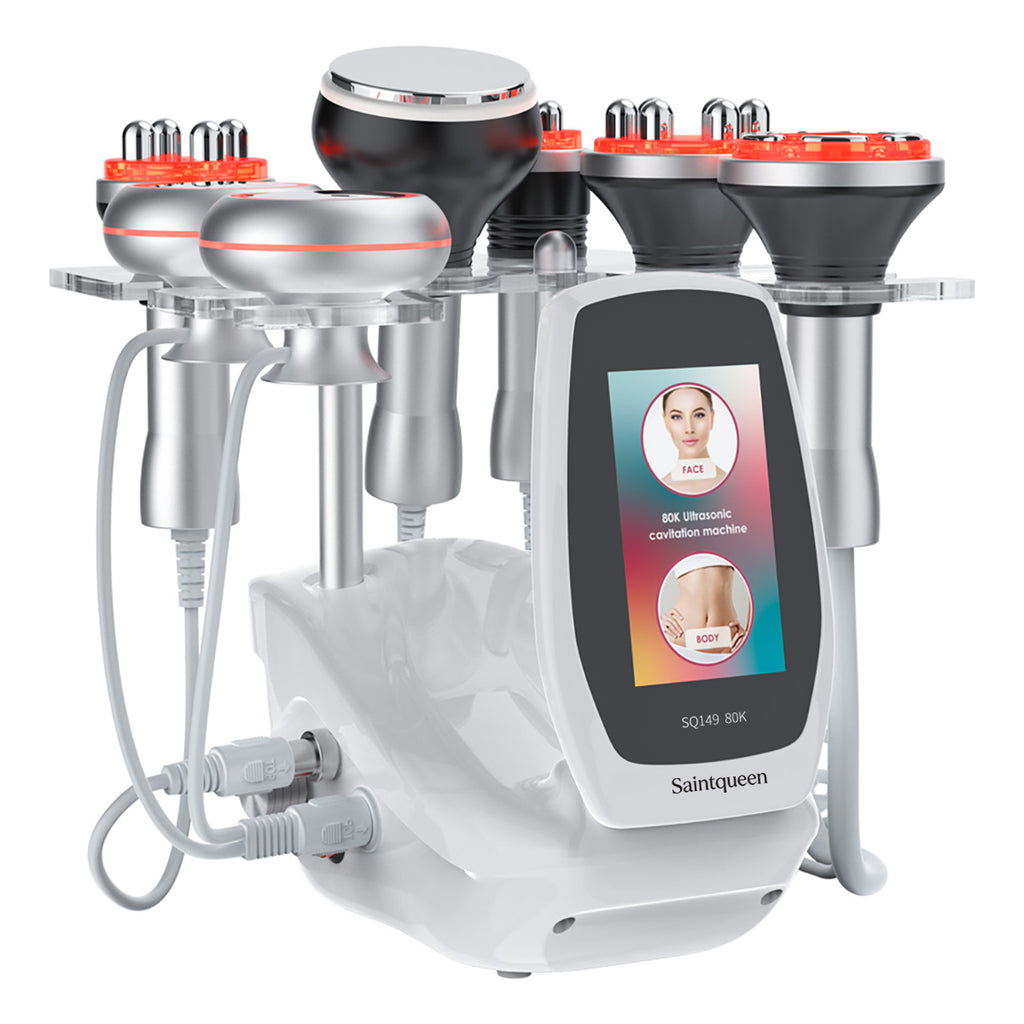 SQ149 Pro | Equipo de cavitación 80K 6 en 1 con RF multipolar y masaje de vacío