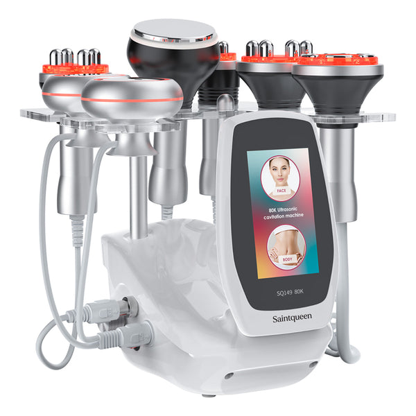 SQ149 Pro | Equipo de cavitación 80K 6 en 1 con RF multipolar y masaje de vacío