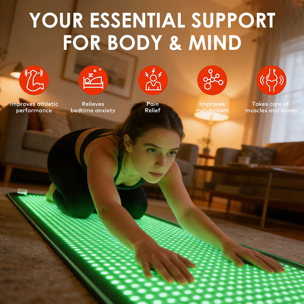 SQ190 | Alfombrilla LED flexible de cuerpo completo con 1344 LED