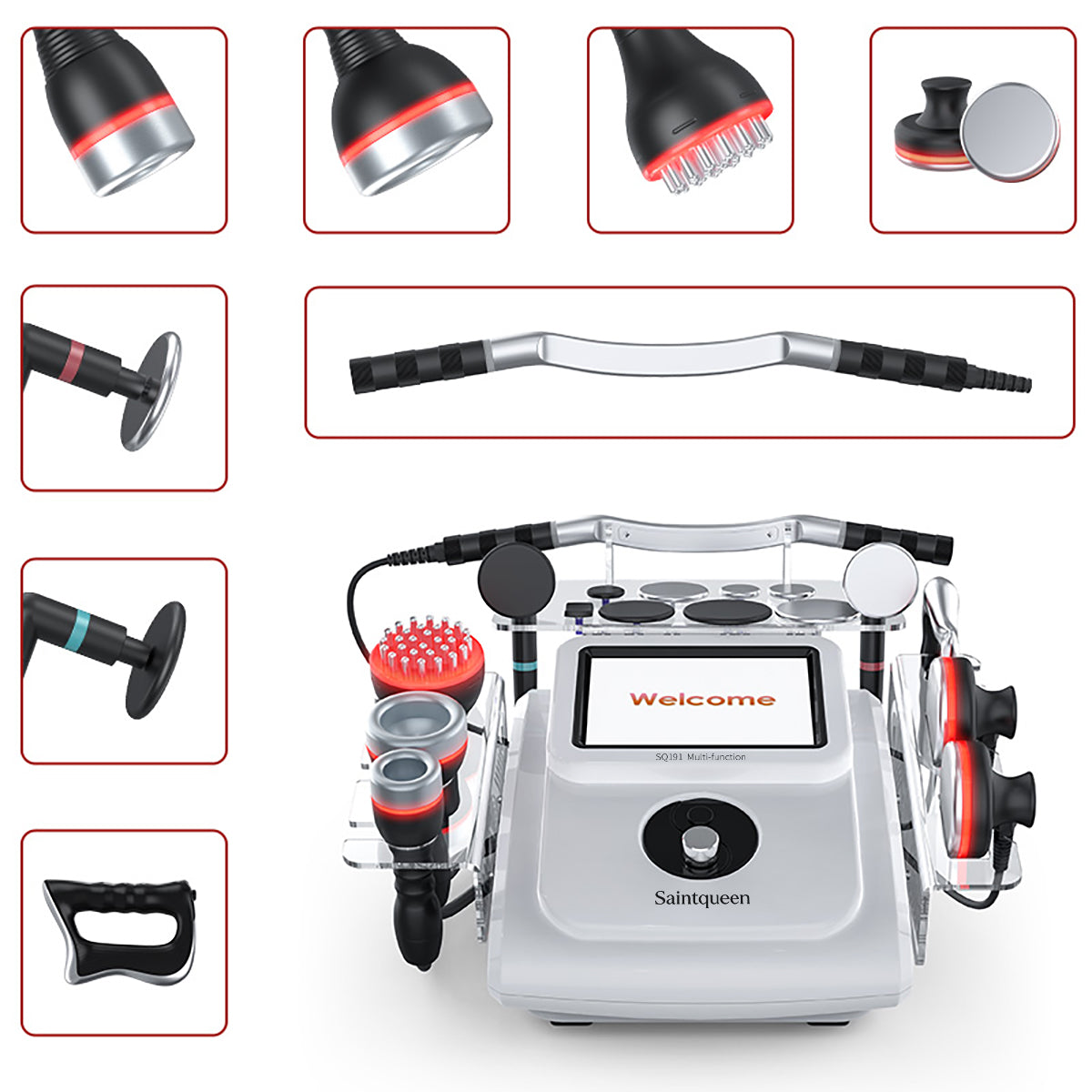SQ191 | Equipo de belleza 448K 8 en 1 con luz roja y microcorriente Imagen principal del producto