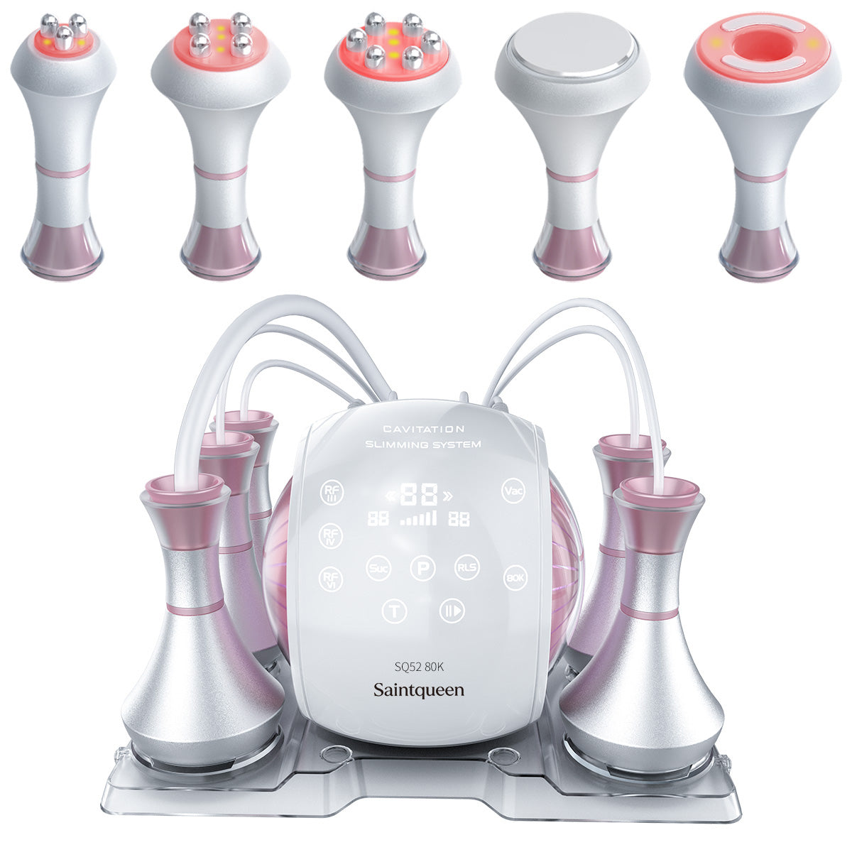 SQ52 Pro | Equipo de cavitación 80K 5 en 1 con RF multipolar y masaje de vacío