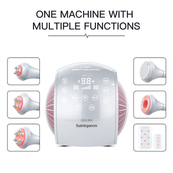 SQ52 Pro | Equipo de cavitación 80K 6 en 1 con RF multipolar y masaje de vacío
