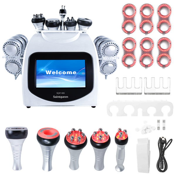 SQ47B Pro | Equipo de cavitación 40K 6 en 1 con RF multipolar y masaje de vacío