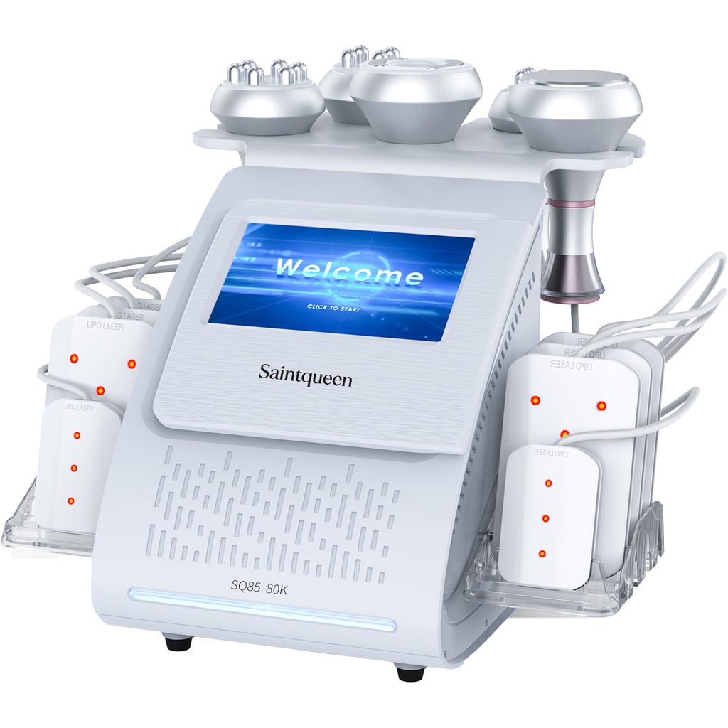 SQ85C Pro | Equipo de cavitación 80K 6 en 1 con RF multipolar y masaje de vacío