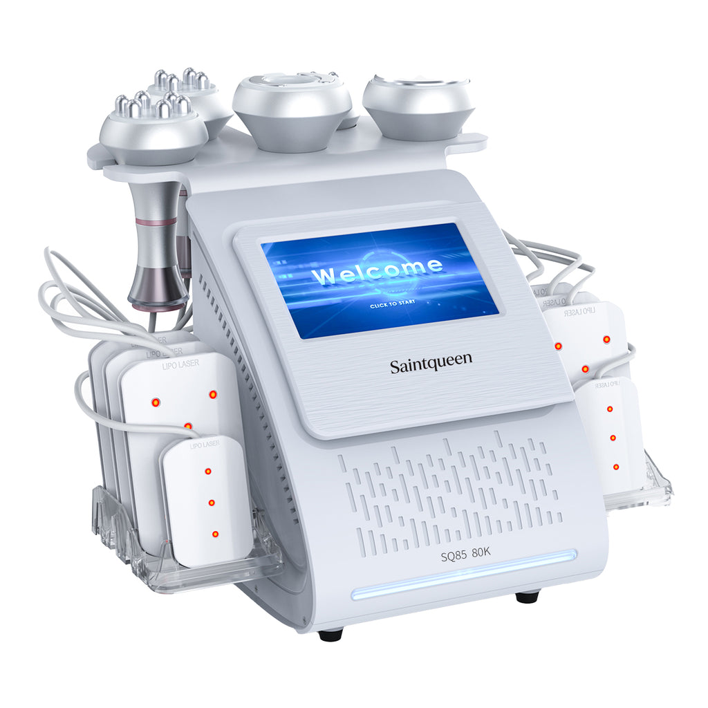 SQ85C Pro | Equipo de cavitación 80K 6 en 1 con RF multipolar y masaje de vacío