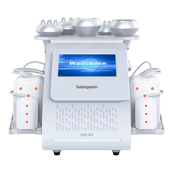 SQ85C Pro | Equipo de cavitación 80K 6 en 1 con RF multipolar y masaje de vacío