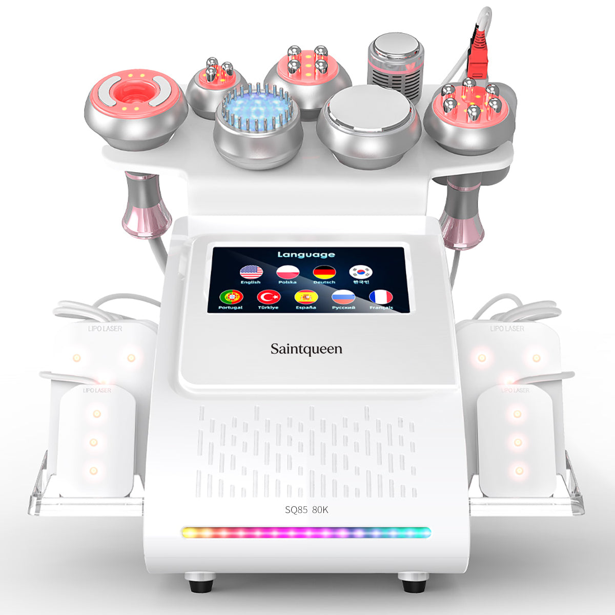 SQ85D Plus | Equipo de cavitación 80K 9 en 1 con RF multipolar y masaje de vacío