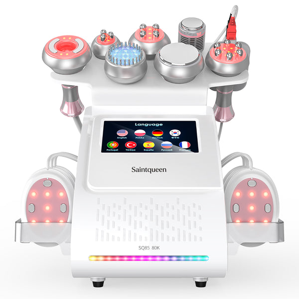 SQ85E Plus | Equipo de cavitación 80K 9 en 1 con RF multipolar y EMS