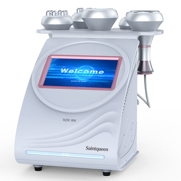 SQ90A Pro | Equipo de cavitación 80K 5 en 1 con RF multipolar y masaje de vacío