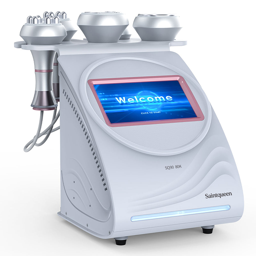 SQ90A Pro | Equipo de cavitación 80K 5 en 1 con RF multipolar y masaje de vacío