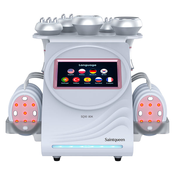 SQ90B Pro | Equipo de cavitación 80K 6 en 1 con RF multipolar y masaje de vacío