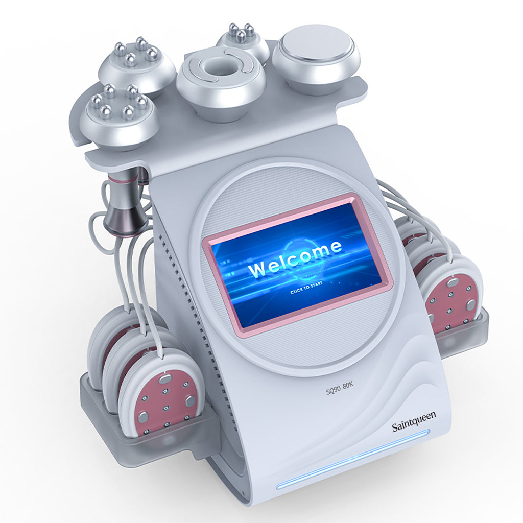 SQ90B Pro | Equipo de cavitación 80K 6 en 1 con RF multipolar y masaje de vacío