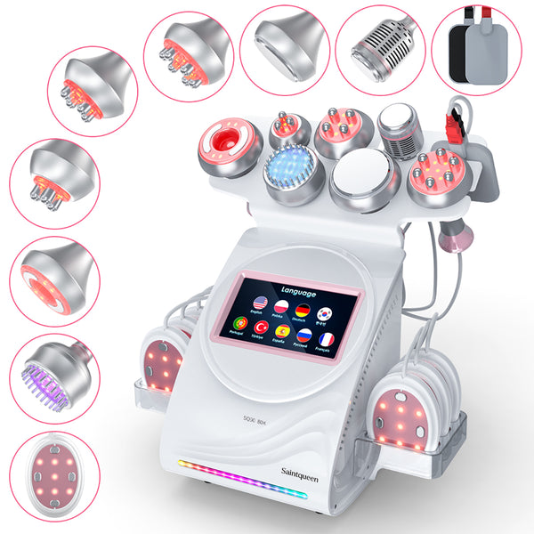 SQ90E Plus | Equipo de cavitación 80K 9 en 1 con RF multipolar y masaje de vacío