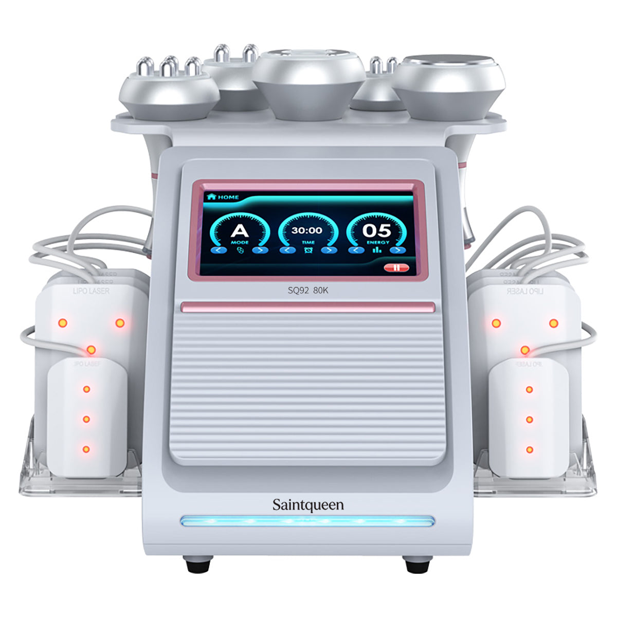 SQ92C Pro | Equipo de cavitación 80K 6 en 1 con RF multipolar y masaje de vacío