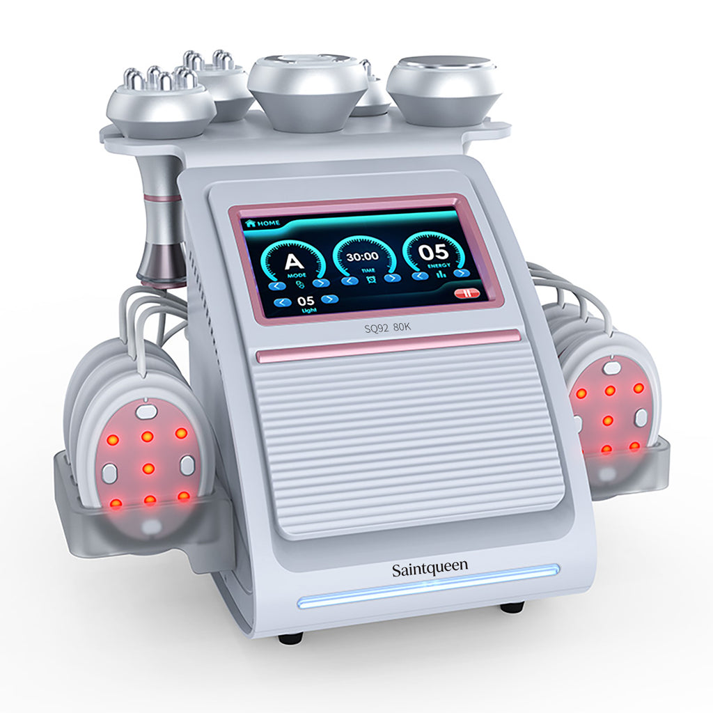 SQ92B Pro | Equipo de cavitación 80K 6 en 1 con RF multipolar y masaje de vacío