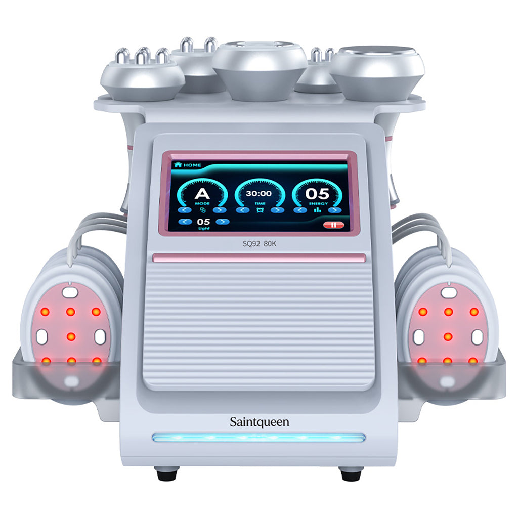 SQ92B Pro | Equipo de cavitación 80K 6 en 1 con RF multipolar y masaje de vacío