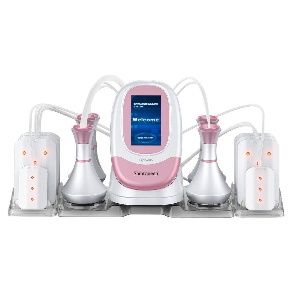 SQ95C Pro | Equipo de cavitación 80K 6 en 1 con RF multipolar y masaje de vacío