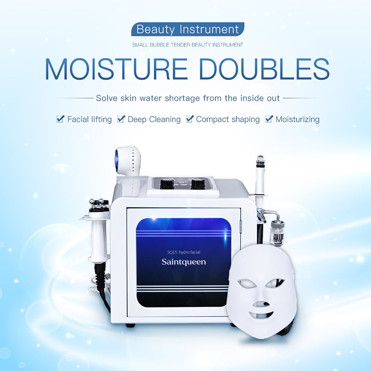 SQ15 Aqua Plus Equipo de limpieza facial con agua 8 en 1 Imagen secundaria del producto