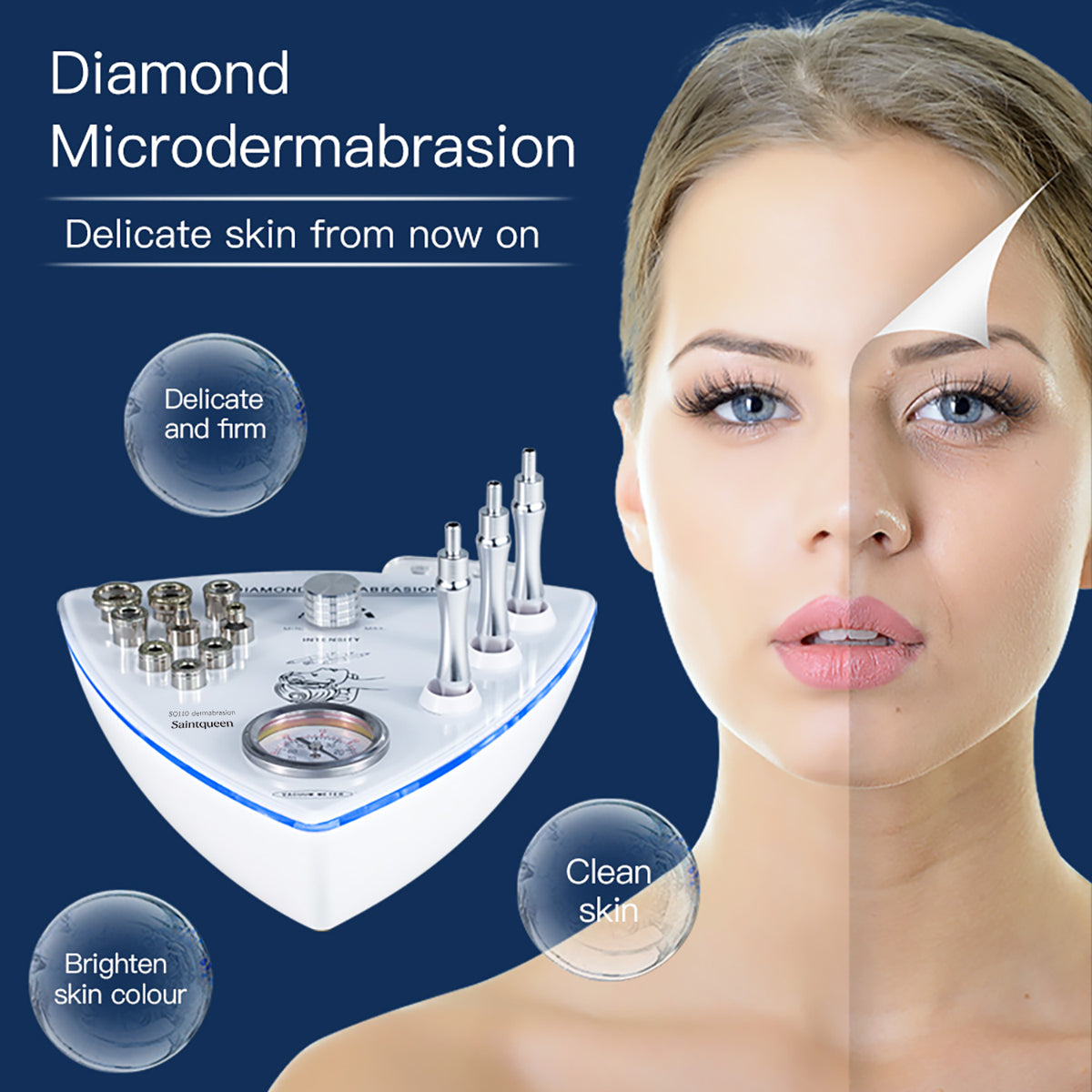 SQ110B Equipo de microdermoabrasión con diamante y manómetro Imagen secundaria del producto